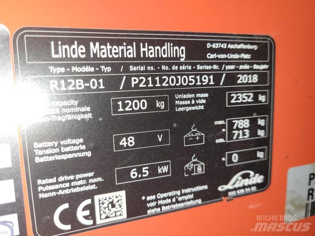 Linde R12B-01 Reach truck - depo içi istif araçları