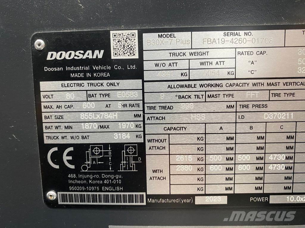 Doosan B30X-7 Elektrikli forkliftler