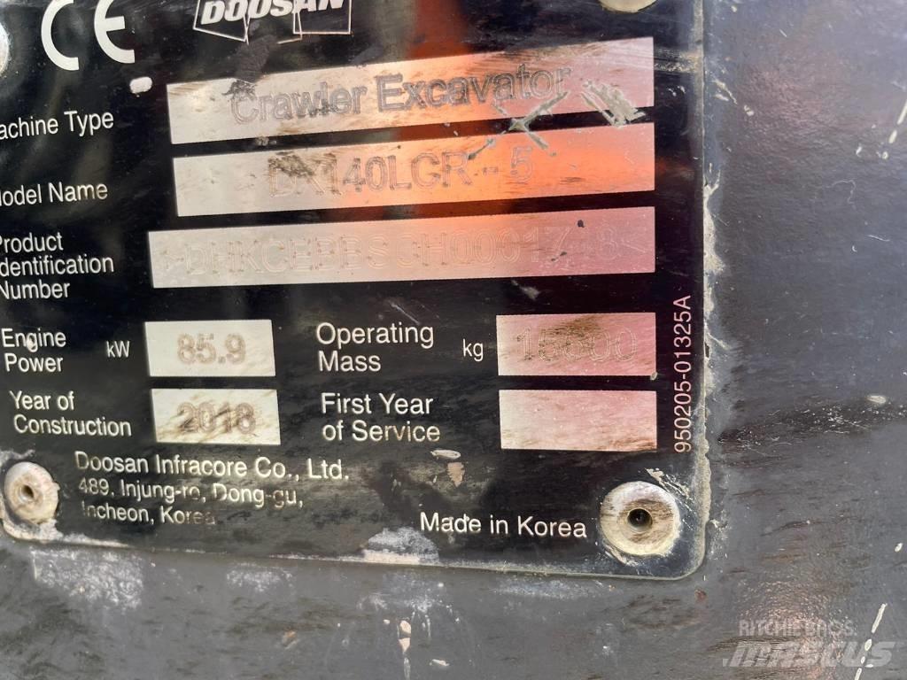 Doosan DX 140 LCR Paletli ekskavatörler