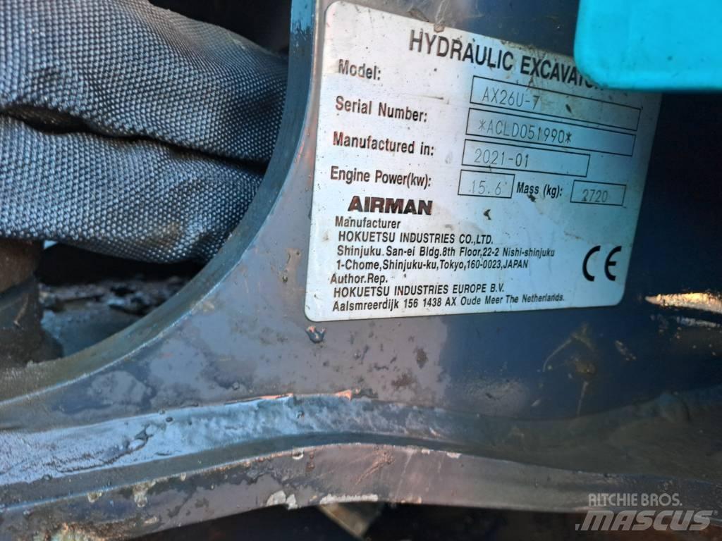 Airman AX26U Mini ekskavatörler, 7 tona dek