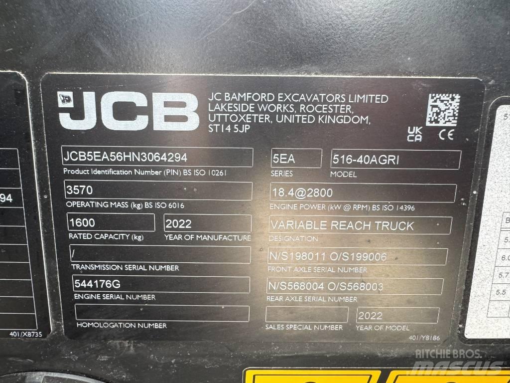 JCB 516-40AGRI Teleskopik yükleyiciler