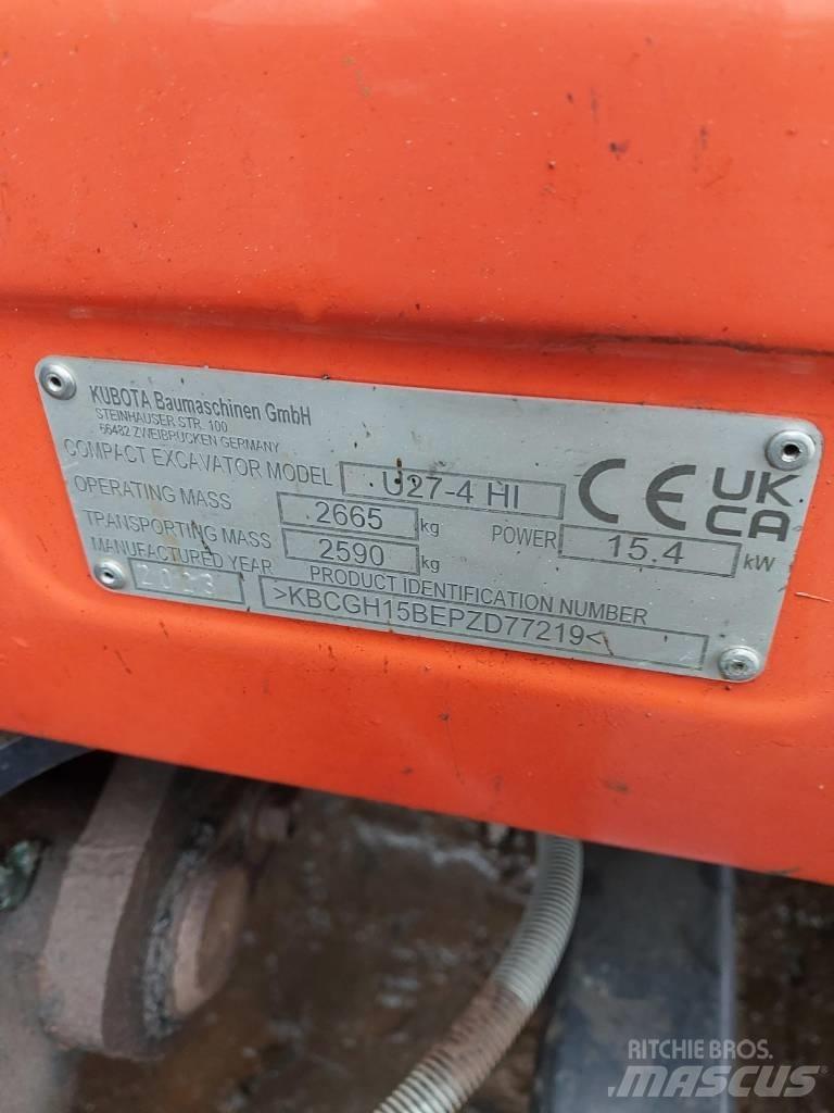 Kubota U 27-4 Mini ekskavatörler, 7 tona dek