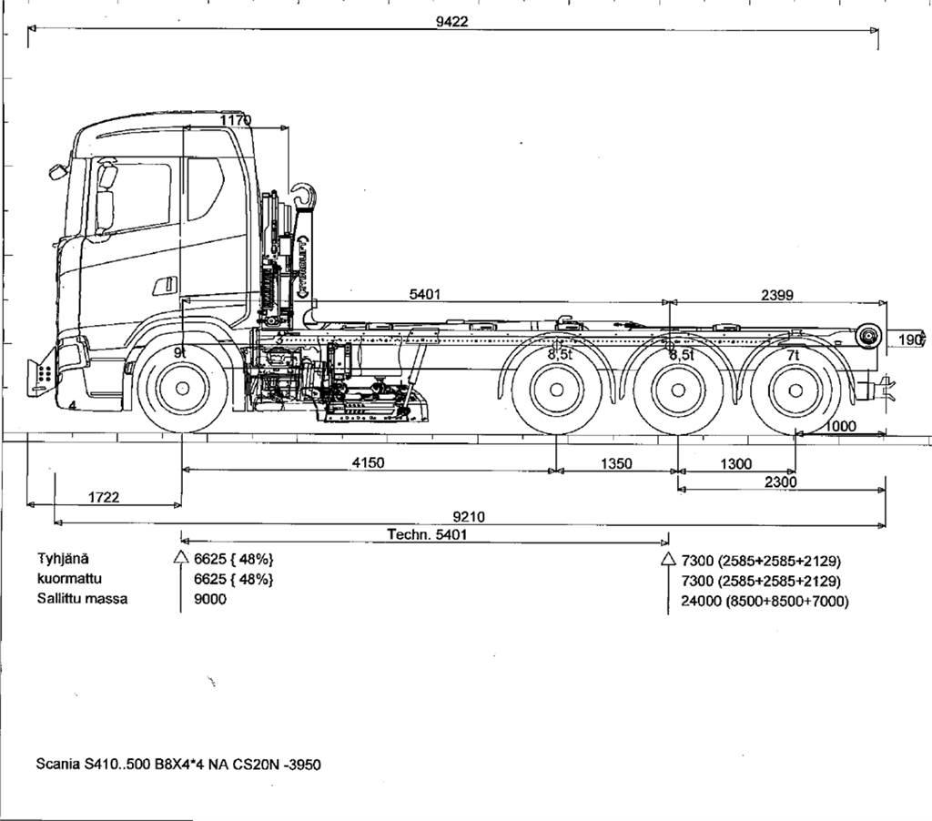 Scania R590 8x4 Vinçli kamyonlar