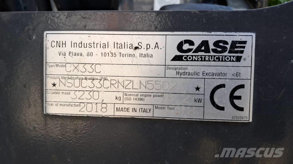 CASE CX 33 C Mini ekskavatörler, 7 tona dek