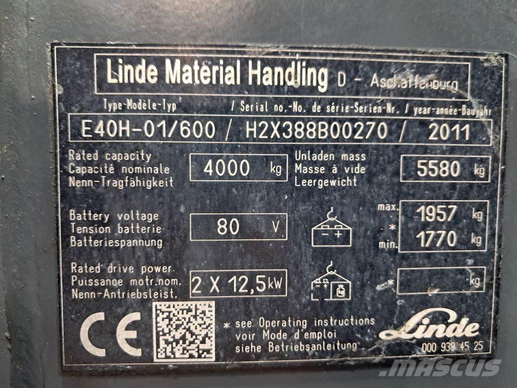 Linde E40H-01/600 Elektrikli forkliftler