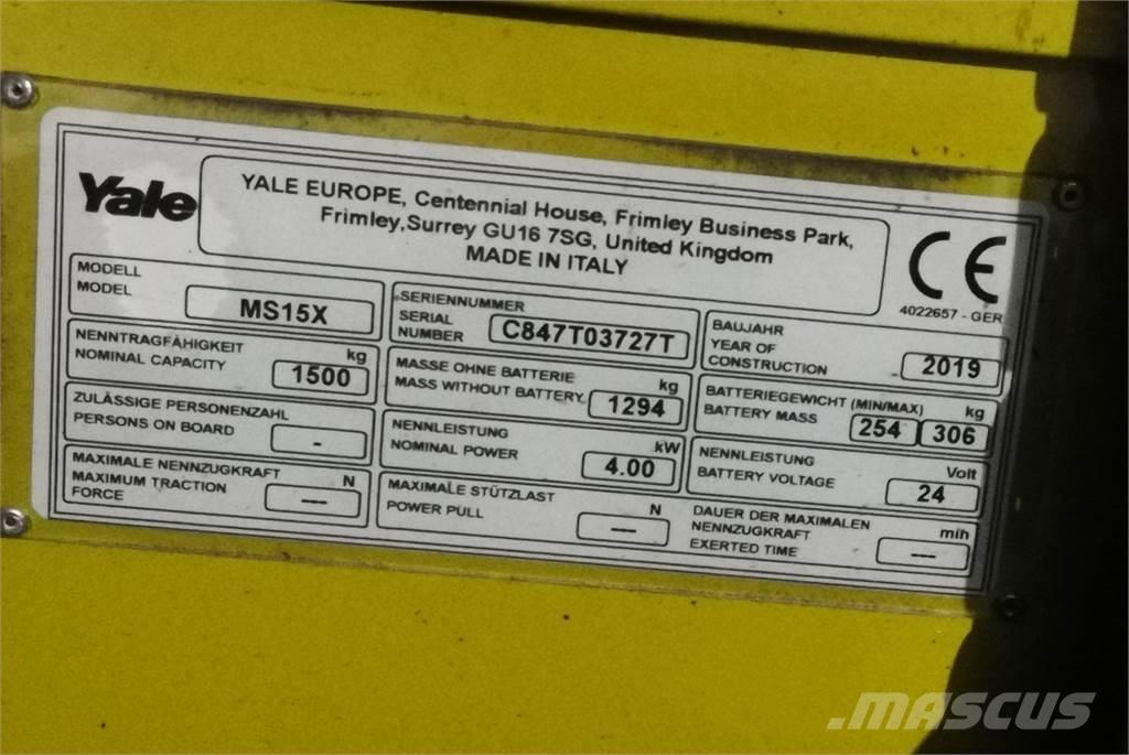 Yale MS15XSL Yaya kumandali istif makinasi