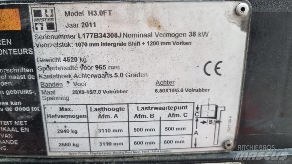 Hyster H 3.00 FT LPG'li forkliftler