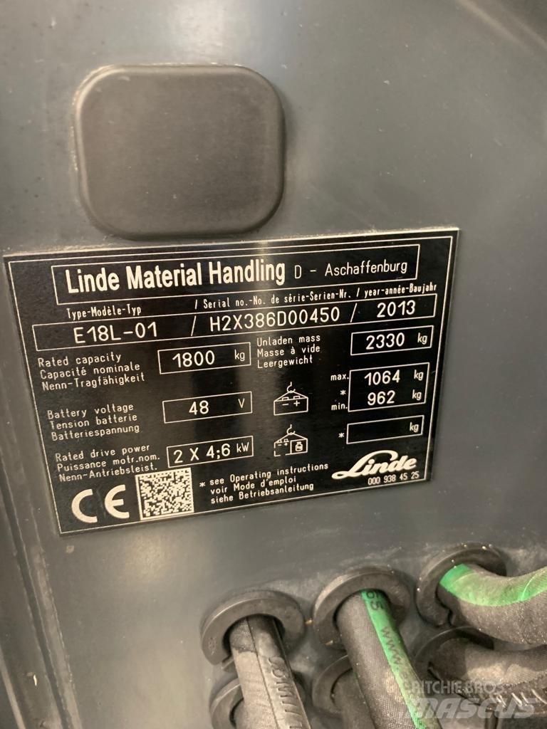 Linde E18 L Elektrikli forkliftler