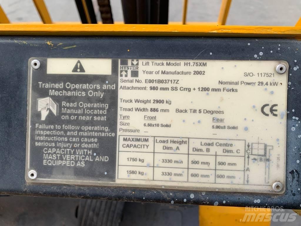 Hyster H 1.75 XM LPG'li forkliftler