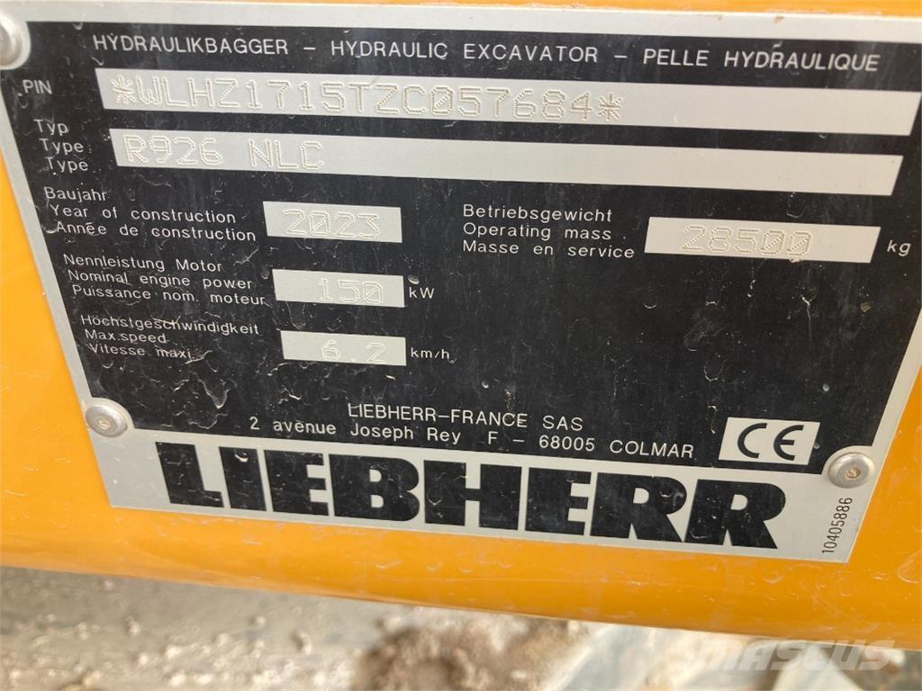 Liebherr R926 Paletli ekskavatörler