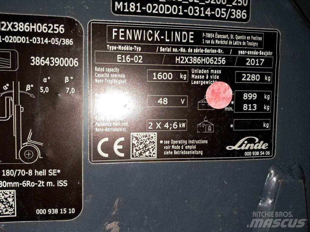 Linde E16-02 Elektrikli forkliftler