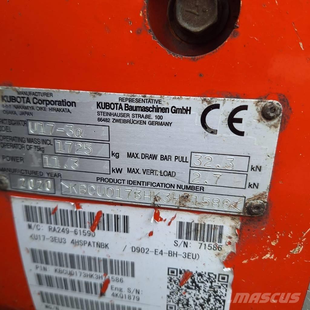 Kubota U 17-3 Mini ekskavatörler, 7 tona dek