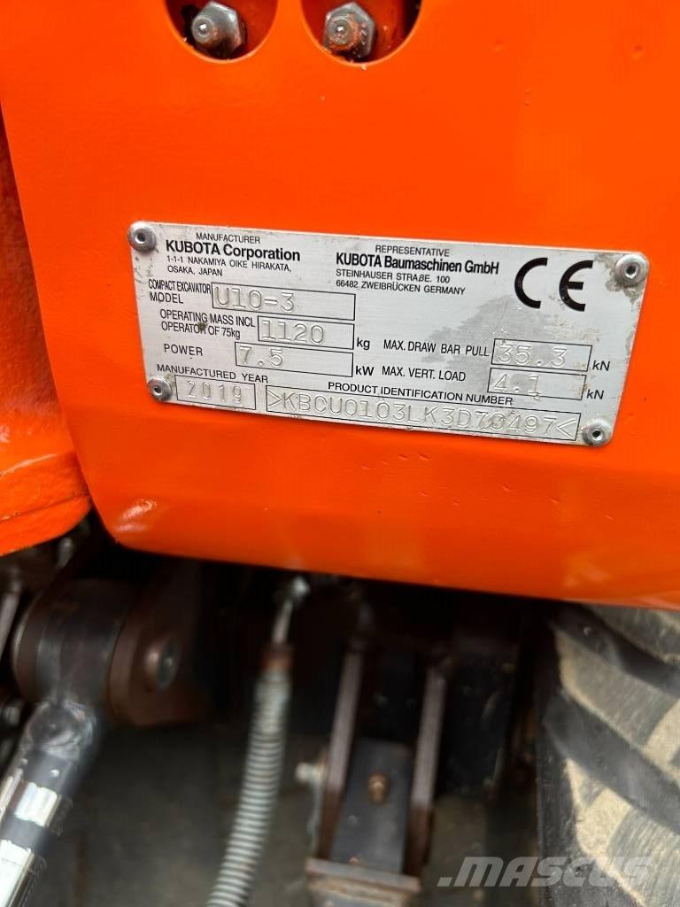 Kubota U 10-3 Mini ekskavatörler, 7 tona dek