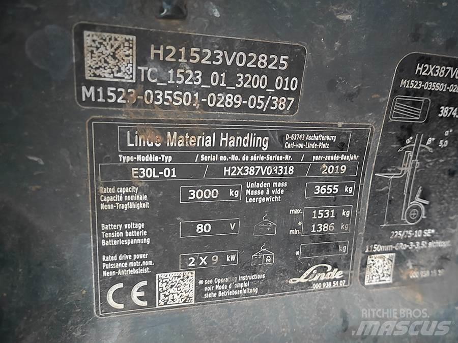 Linde E30L-01 Elektrikli forkliftler