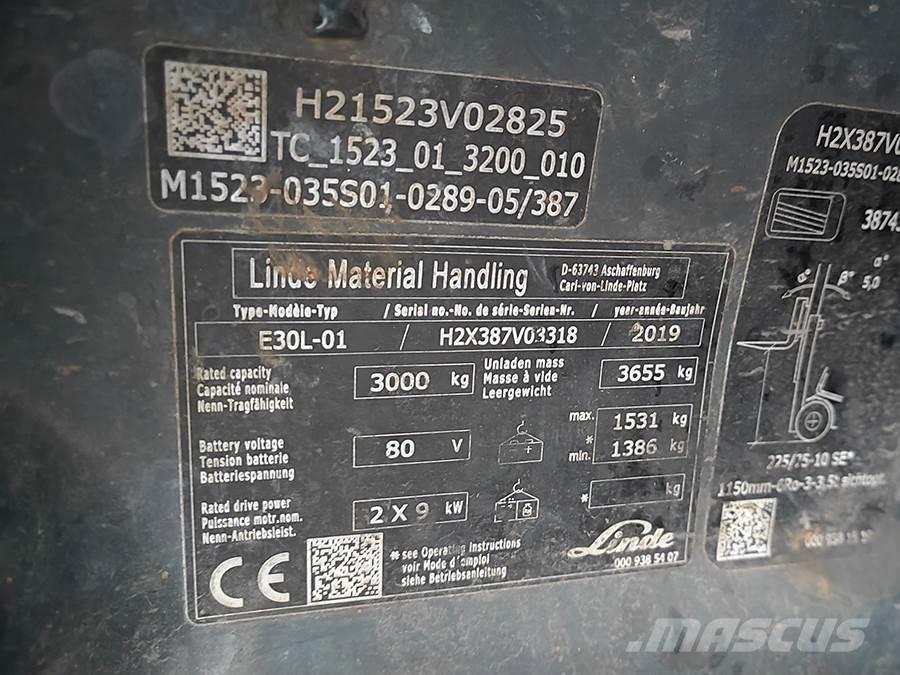 Linde E30L-01 Elektrikli forkliftler