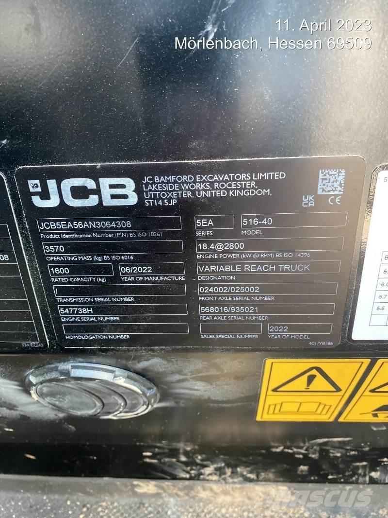 JCB 516-40 Teleskopik yükleyiciler