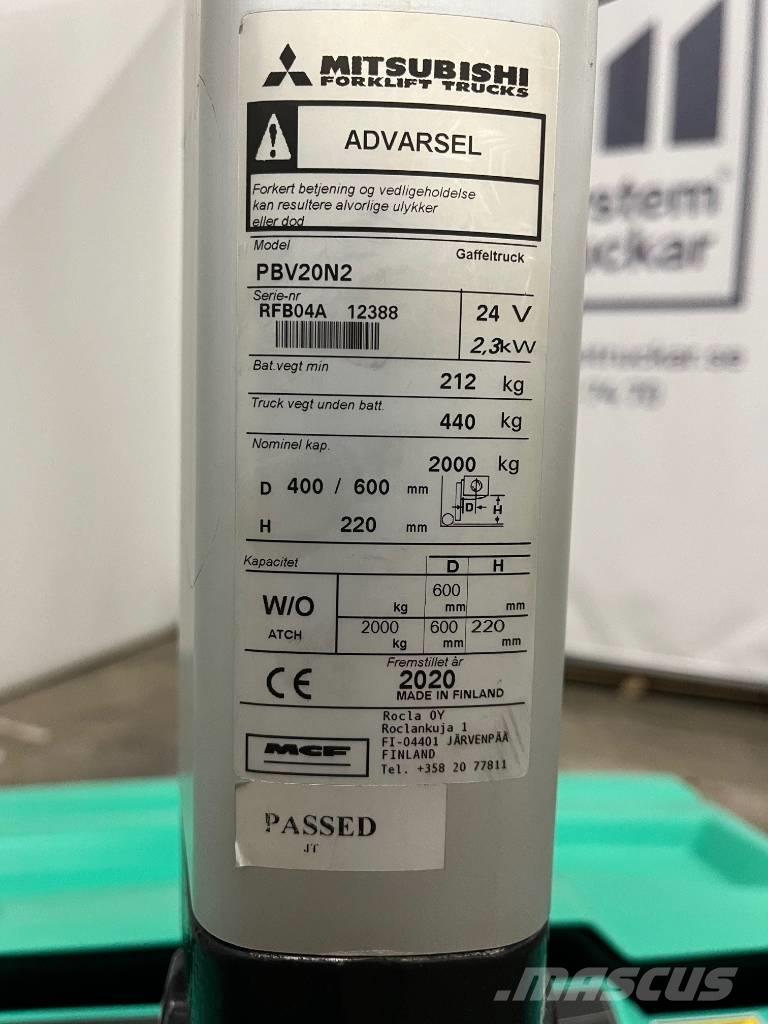 Mitsubishi PBV20N2 Yaya kumandali istif makinasi