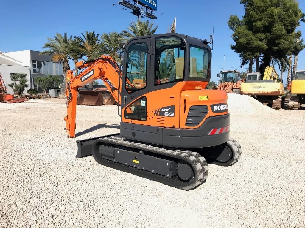 Doosan DX 63-3 Mini ekskavatörler, 7 tona dek