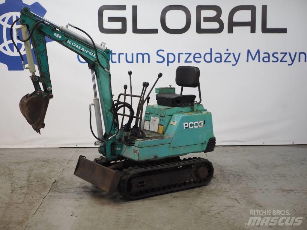 Komatsu PC03-1 Mini ekskavatörler, 7 tona dek