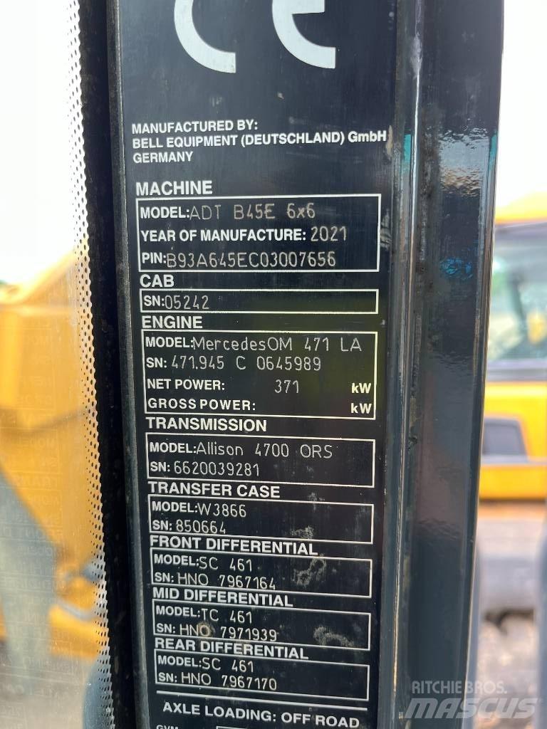 Bell B45E Belden kirma kaya kamyonu