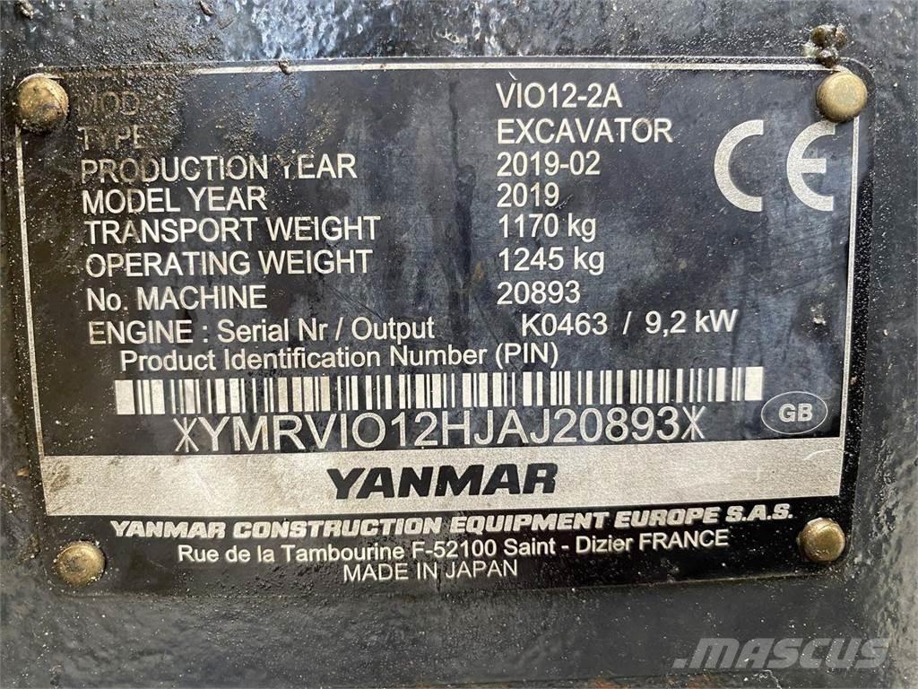 Yanmar VIO12 Lastik tekerli ekskavatörler