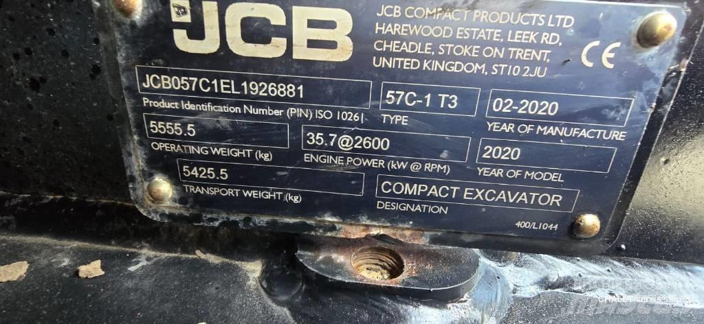 JCB 57 C-1 Mini ekskavatörler, 7 tona dek