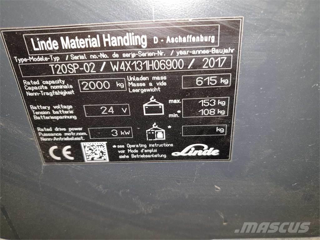 Linde T20SP ION Akülü depo ekipmanları