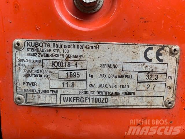 Kubota KX 018-4 Mini ekskavatörler, 7 tona dek