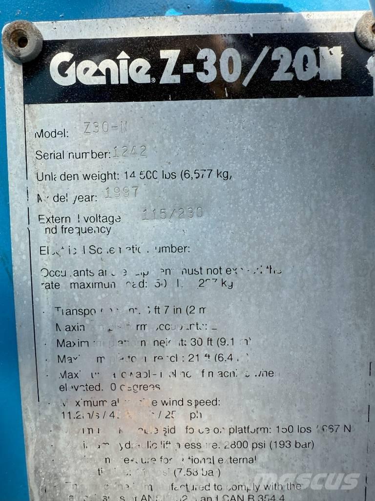Genie Z 30/20 Körüklü personel platformları