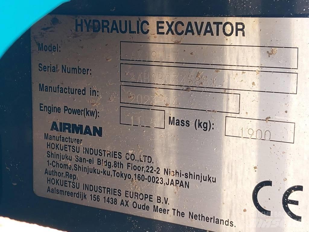 Airman AX19U-7 Mini ekskavatörler, 7 tona dek