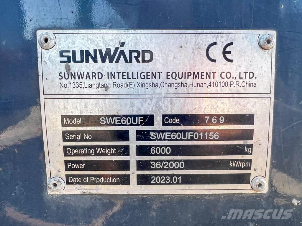 Sunward 60UF Mini ekskavatörler, 7 tona dek