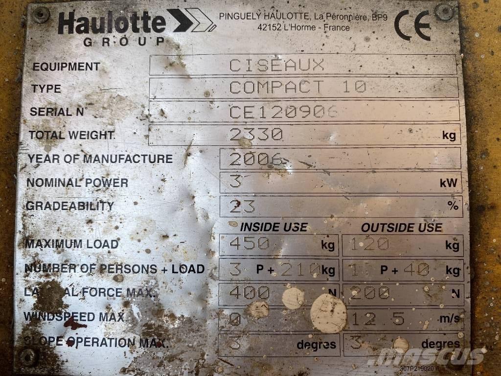 Haulotte Compact 10 Makasli platformlar