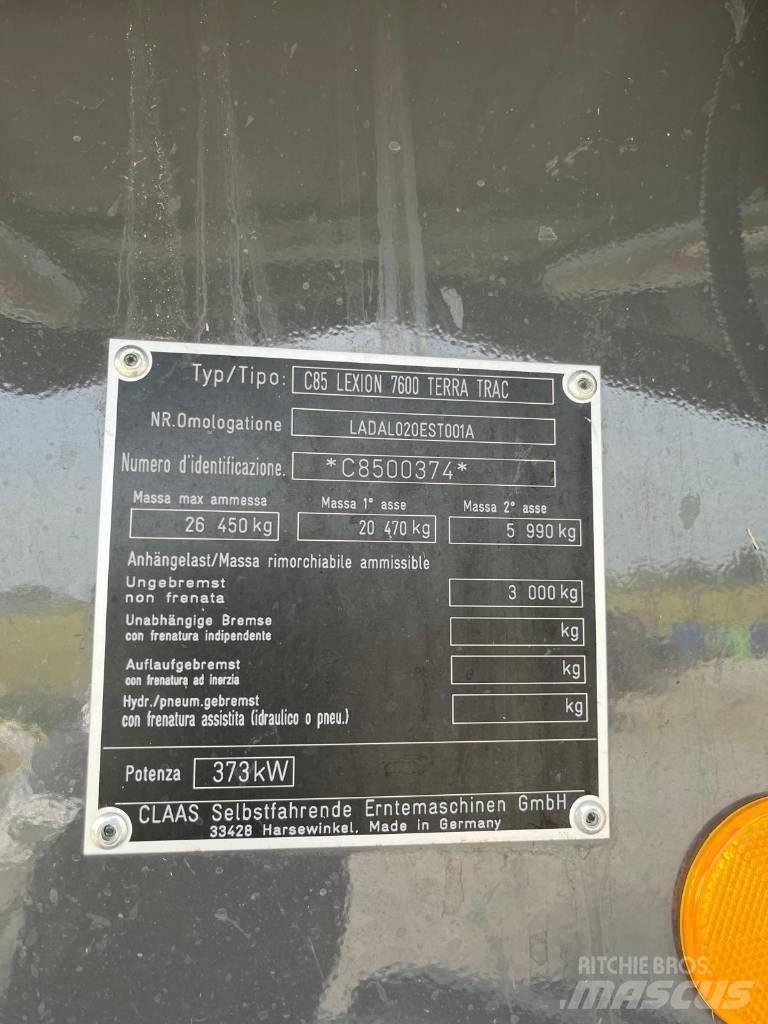 CLAAS LEXION 7600 TT Biçerdöverler