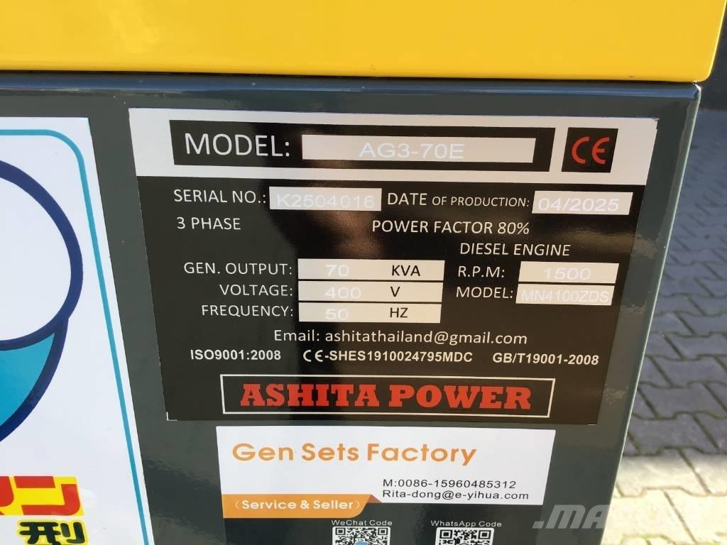 Ashita AG3-70E Dizel Jeneratörler
