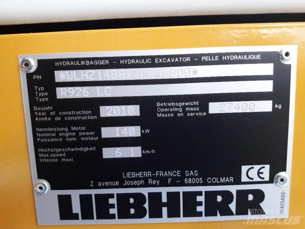 Liebherr R 926 LC Paletli ekskavatörler