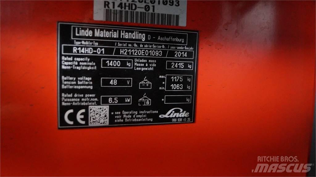 Linde R14HD Reach truck - depo içi istif araçları