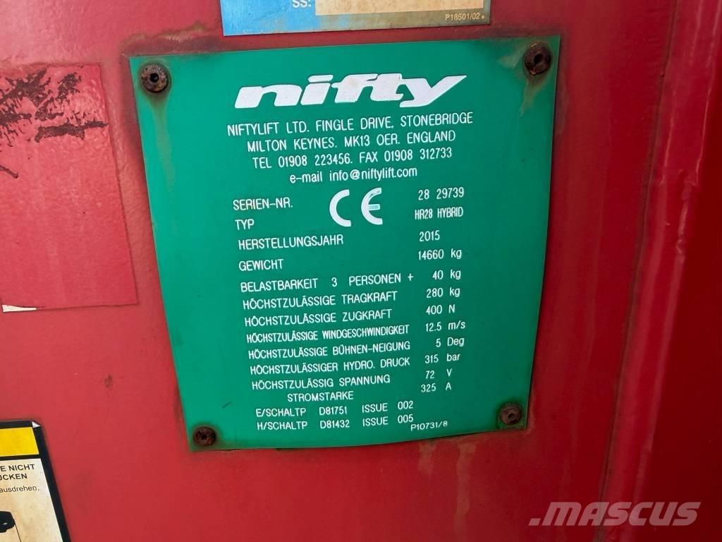 Niftylift HR 28 Körüklü personel platformları