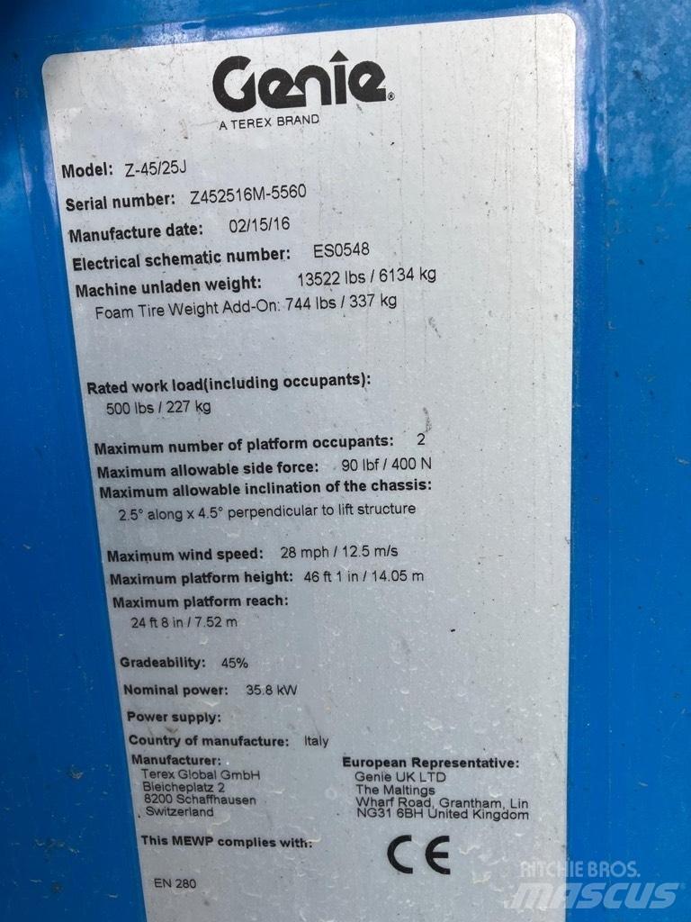 Genie Z 45/25 J Körüklü personel platformları
