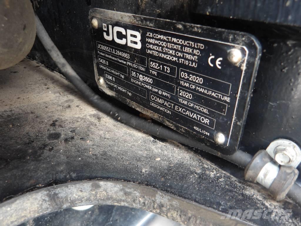 JCB 55Z-1 Mini ekskavatörler, 7 tona dek