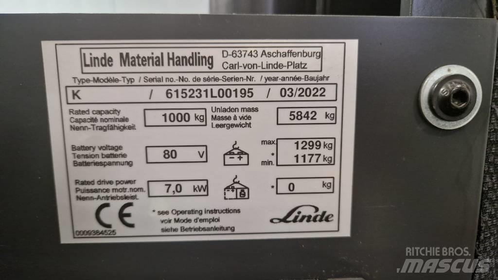 Linde K Elektrikli forkliftler