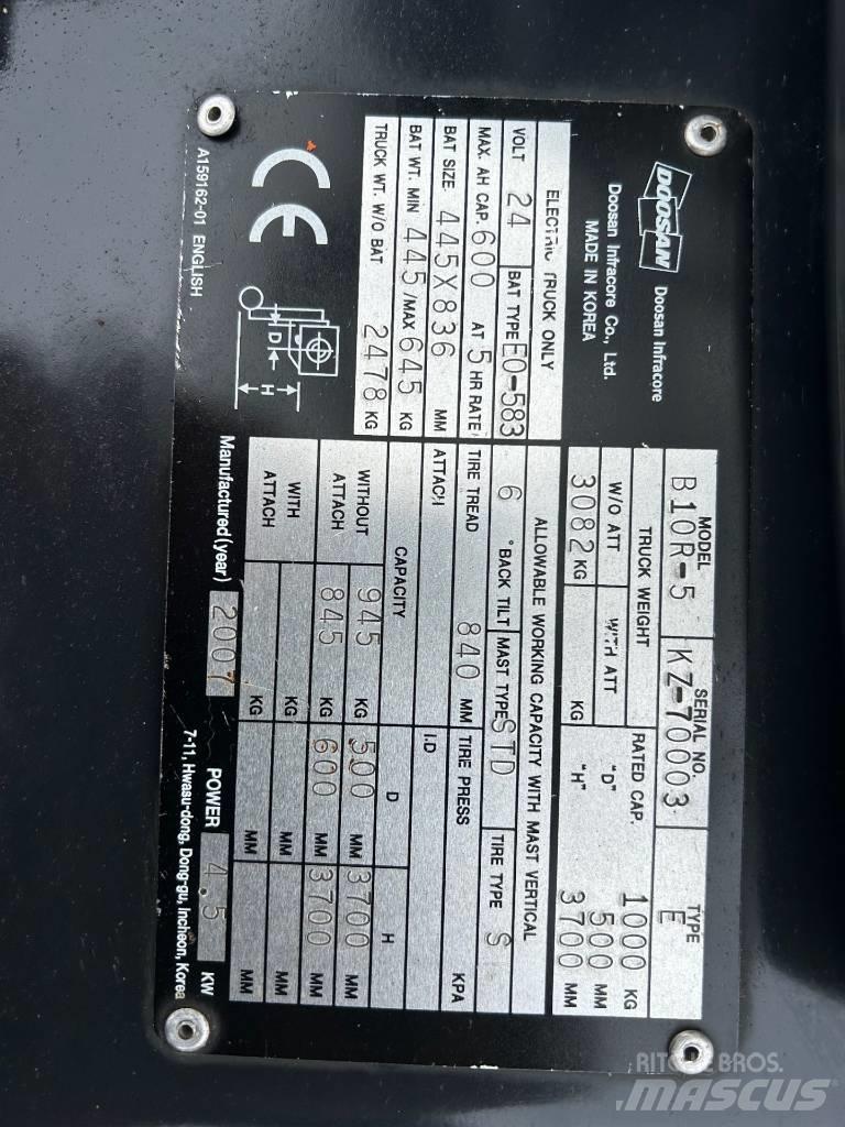 Doosan B10R-5 Elektrikli forkliftler