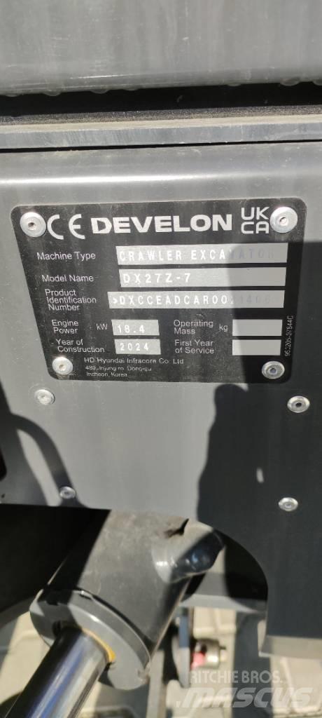 Develon DX 27 Z-7 Mini ekskavatörler, 7 tona dek