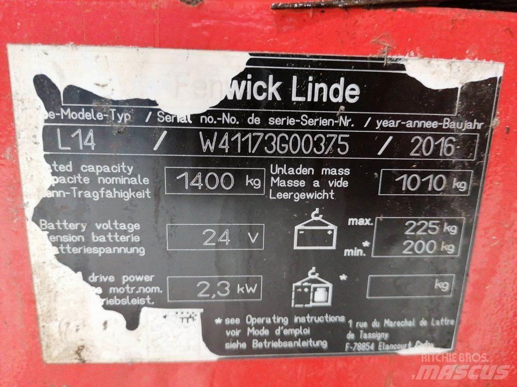 Linde L14 Yaya kumandali istif makinasi