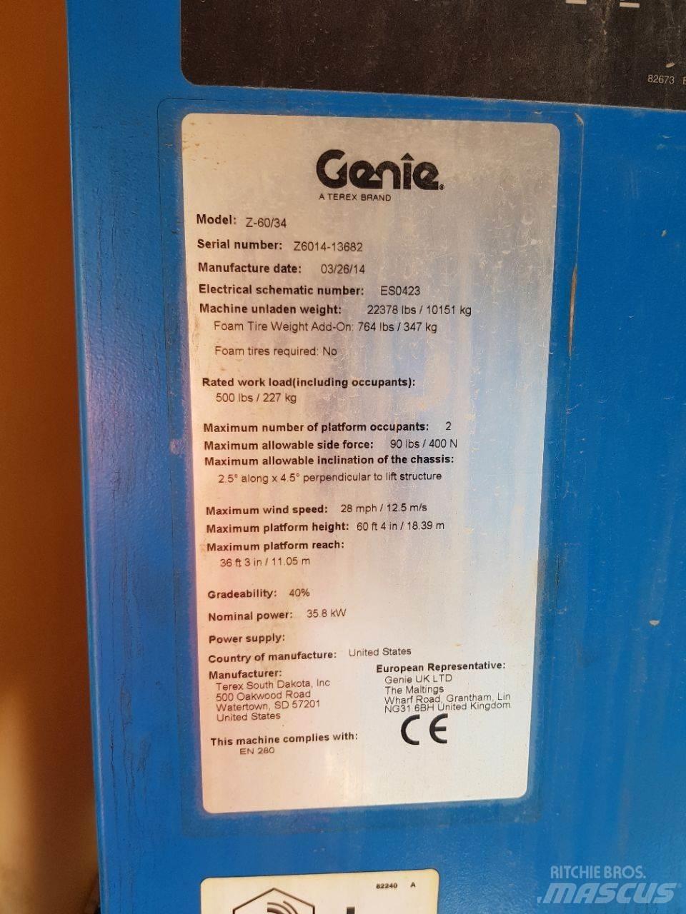 Genie Z60 Körüklü personel platformları