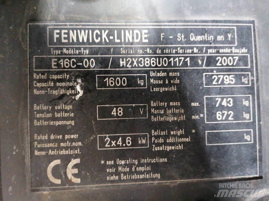 Linde E16C-00 Elektrikli forkliftler