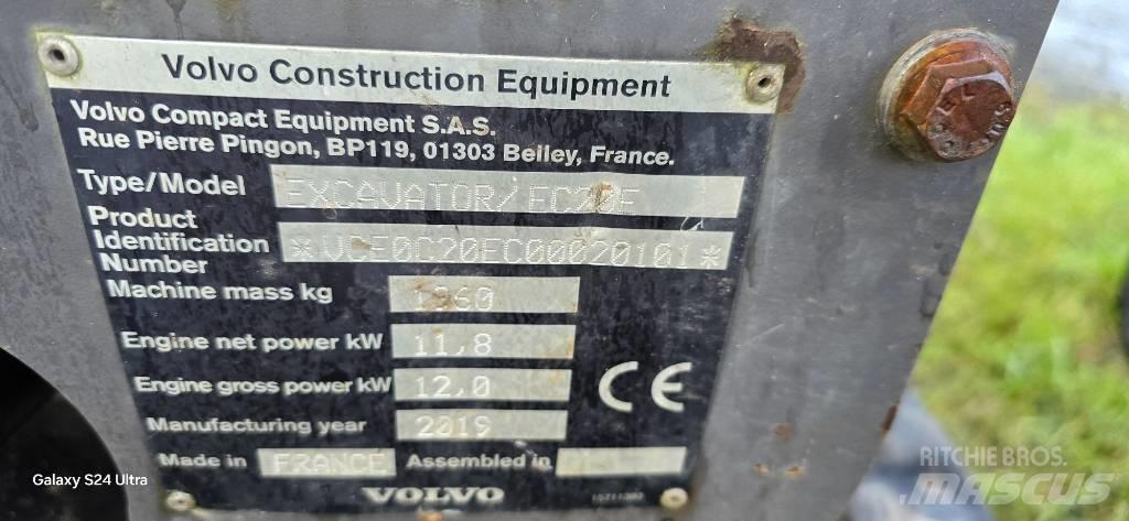 Volvo EC 20 E Mini ekskavatörler, 7 tona dek