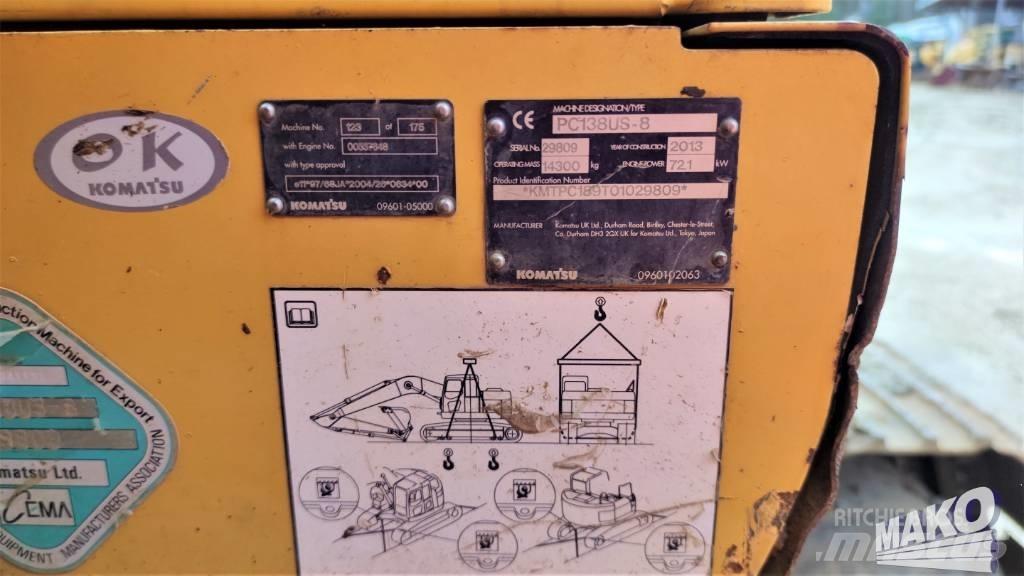 Komatsu PC 138 US-8 Paletli ekskavatörler
