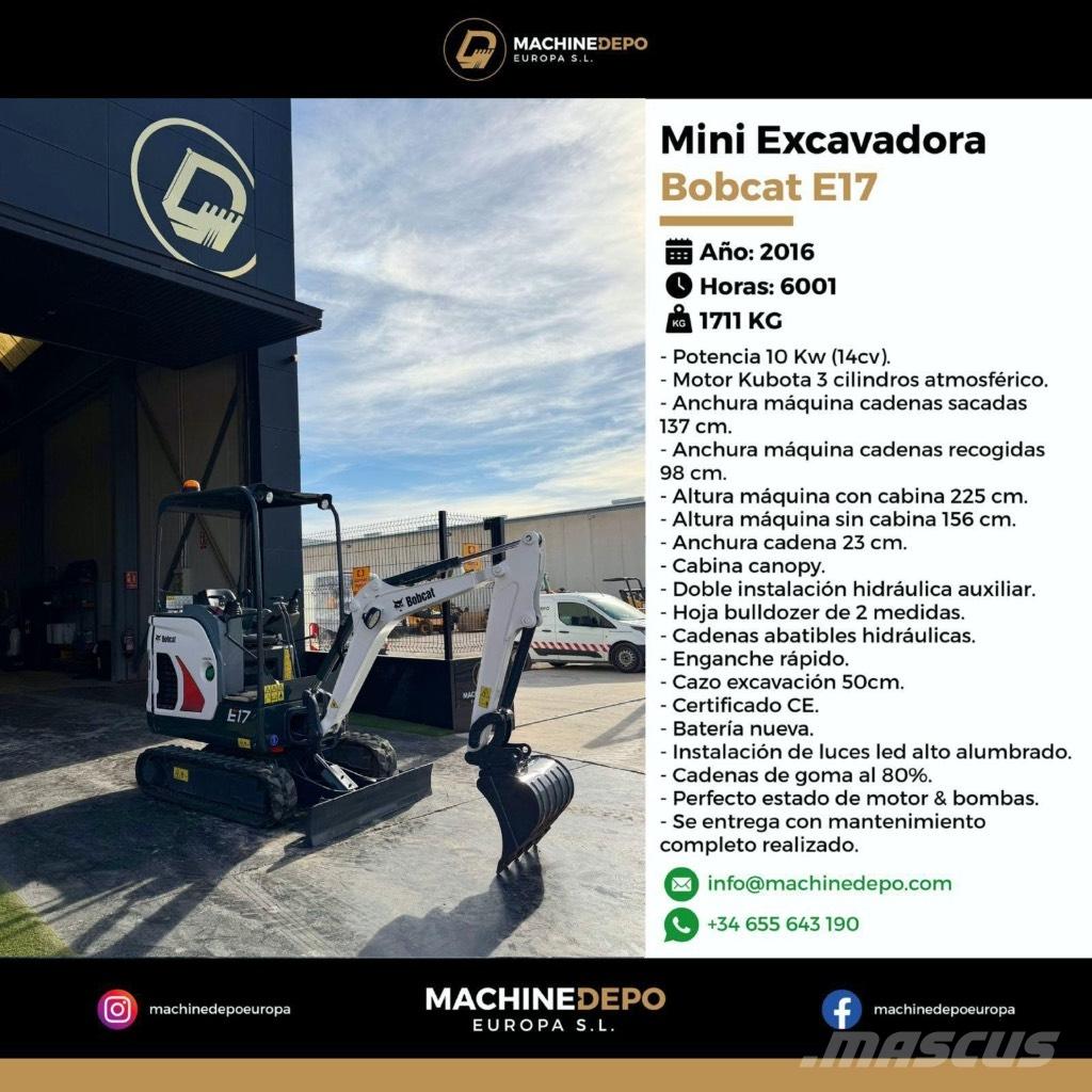Bobcat E 17 Mini ekskavatörler, 7 tona dek
