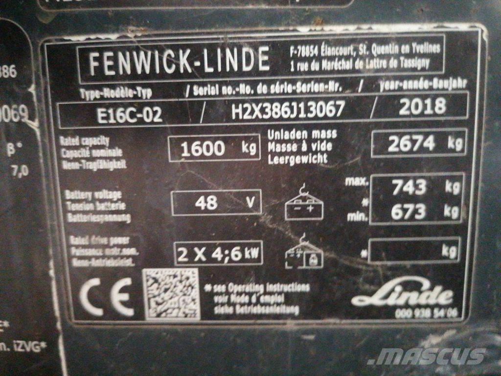 Linde E16C Elektrikli forkliftler