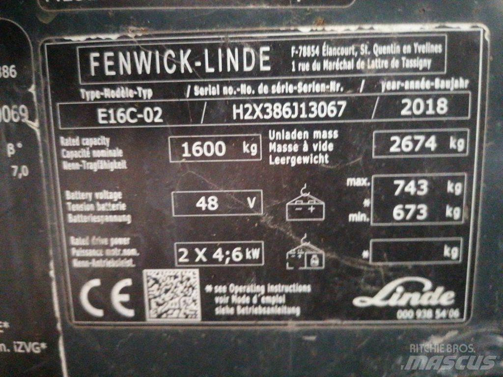 Linde E16C Elektrikli forkliftler